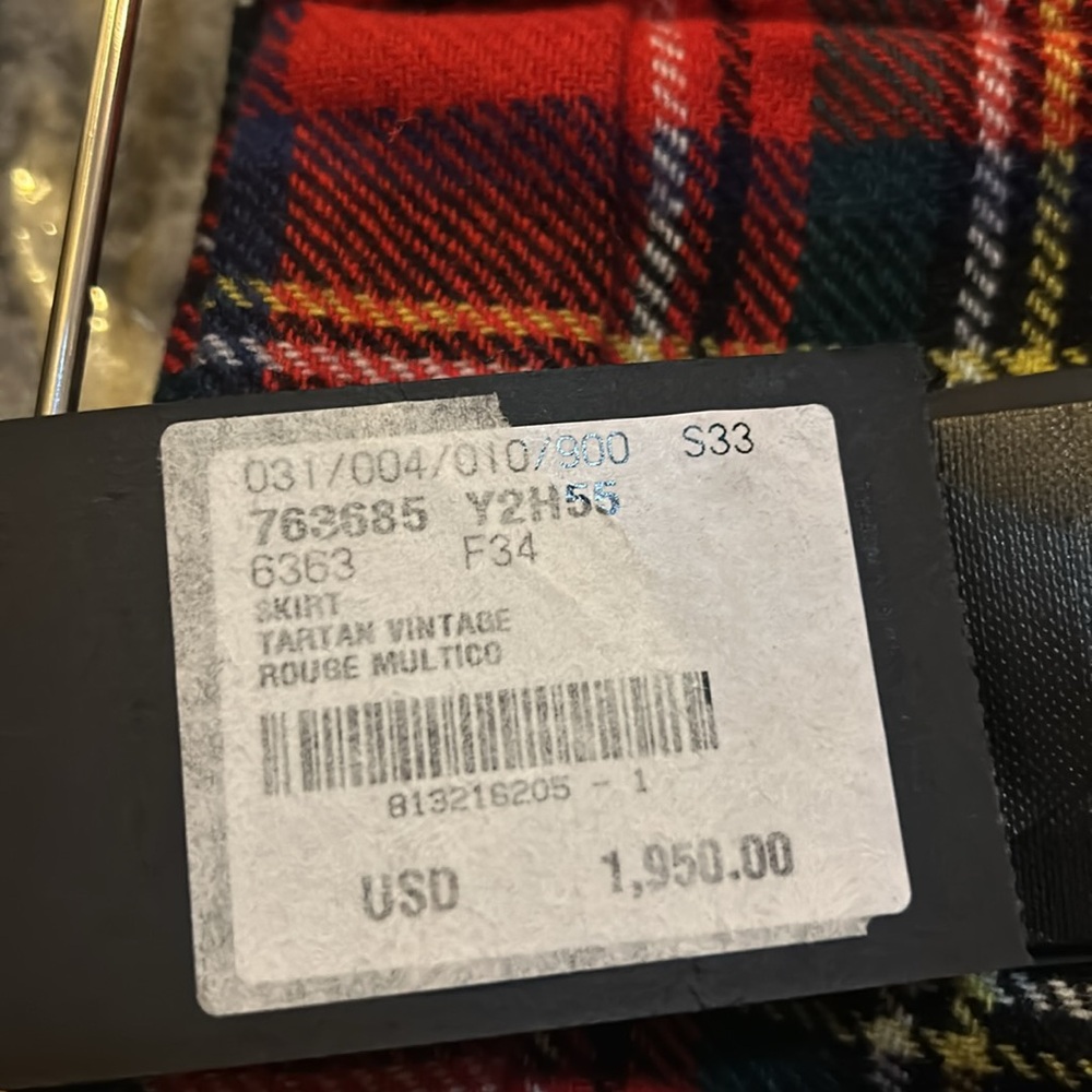 Saint Laurent Tartan-Check Pencil Skirt - Picture 11 of 16